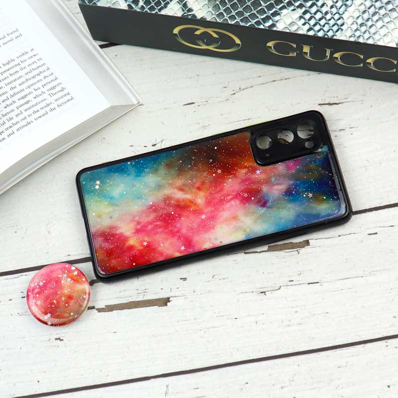 قاب محافظ لنزدار رزین رنگین کمانی پاپ سوکت دار Samsung S20 FE
