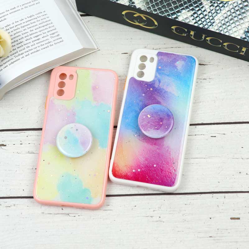 قاب محافظ لنزدار رزین رنگین کمانی پاپ سوکت دار Xiaomi Poco M3