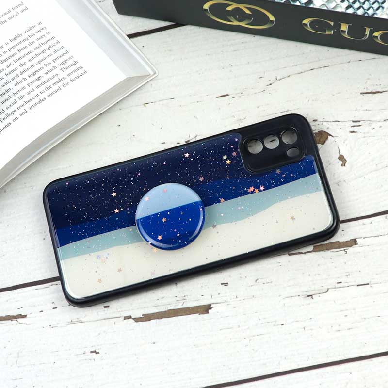 قاب محافظ لنزدار رزین رنگین کمانی پاپ سوکت دار Xiaomi Poco M3
