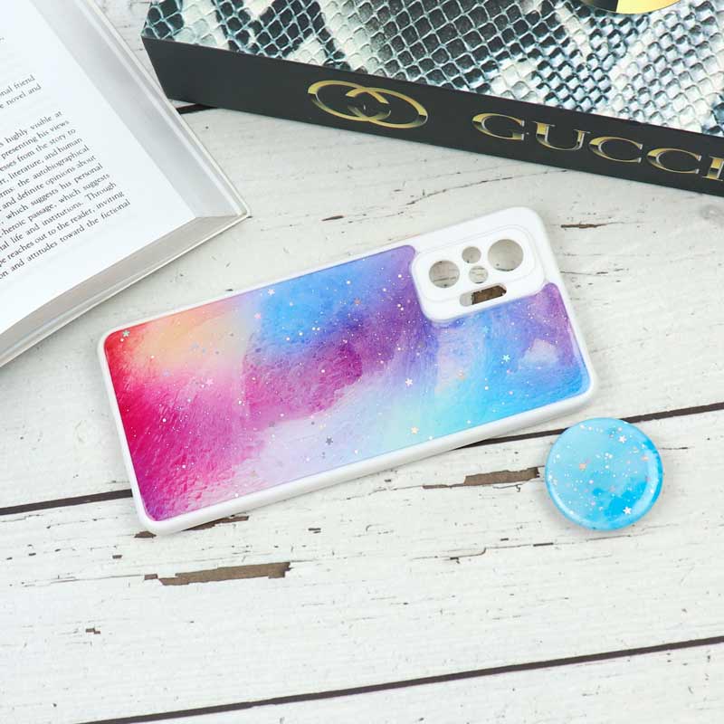 قاب محافظ لنزدار رزین رنگین کمانی پاپ سوکت دار Xiaomi Redmi Note 10 Pro