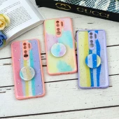 قاب محافظ لنزدار رزین رنگین کمانی پاپ سوکت دار Xiaomi Redmi Note 8 Pro