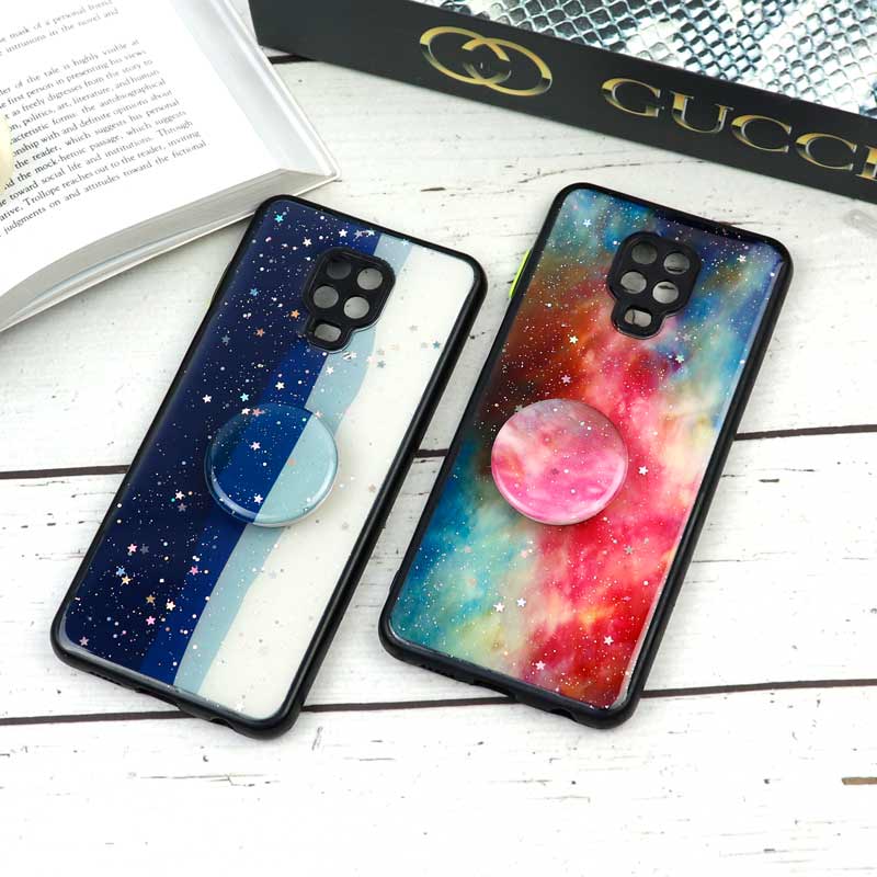 قاب محافظ لنزدار رزین رنگین کمانی پاپ سوکت دار Xiaomi Redmi Note 9s / Note 9 Pro