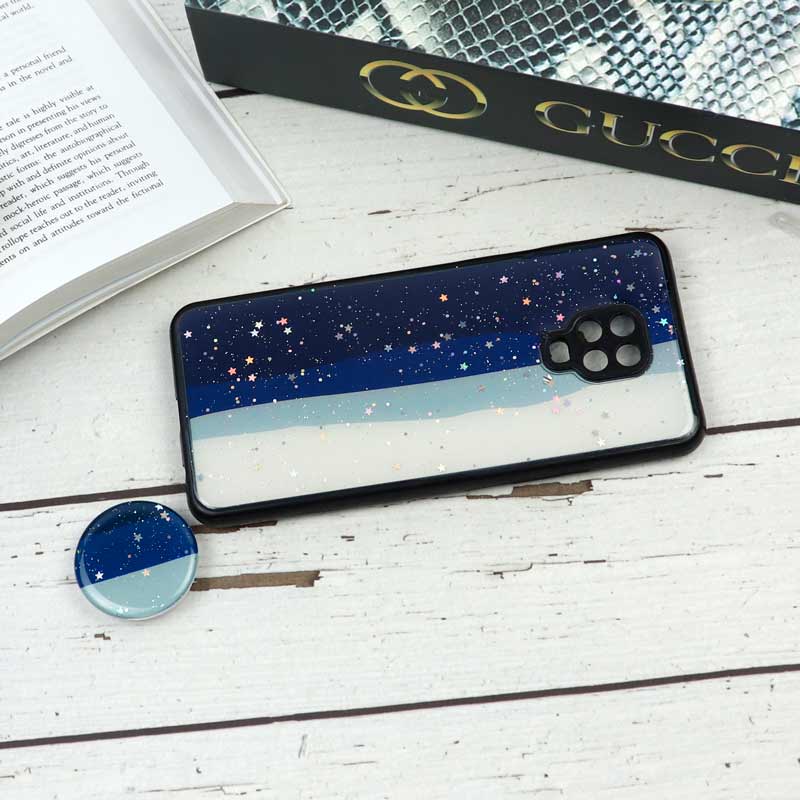 قاب محافظ لنزدار رزین رنگین کمانی پاپ سوکت دار Xiaomi Redmi Note 9s / Note 9 Pro