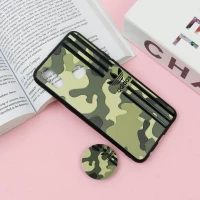 قاب فانتزی برجسته + پاپ سوکت طرح ارتشی سامسونگ A10s سری F