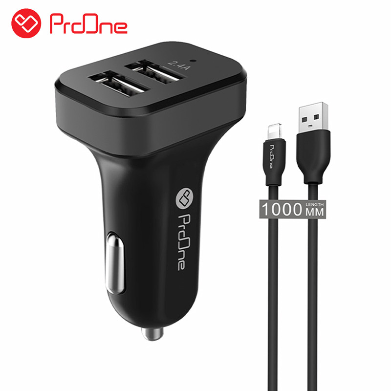 شارژر فندکی ProOne PCG15L 2.4A + کابل لایتنینگ