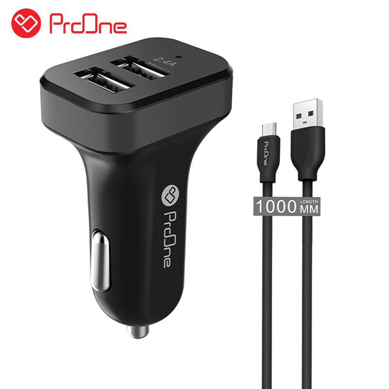 شارژر فندکی ProOne PCG16M 2.4A + کابل میکرو یو اس بی