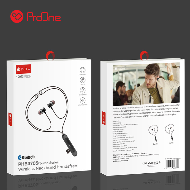 هندزفری بلوتوث دورگردنی و رم خور ProOne PHB3705