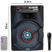 اسپیکر چمدانی بلوتوثی رم و فلش خور Kimiso QS-3806 + میکروفون و ریموت کنترل