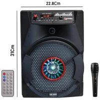 اسپیکر چمدانی بلوتوثی رم و فلش خور Kimiso QS-3806 + میکروفون و ریموت کنترل