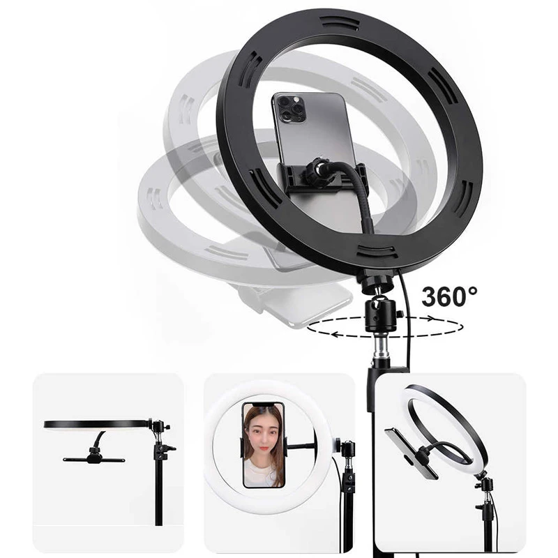 رینگ لایت پایه دار Rock Selfie Ring Light RPH0948