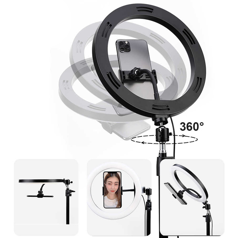 رینگ لایت پایه دار Rock Selfie Ring Light RPH0948