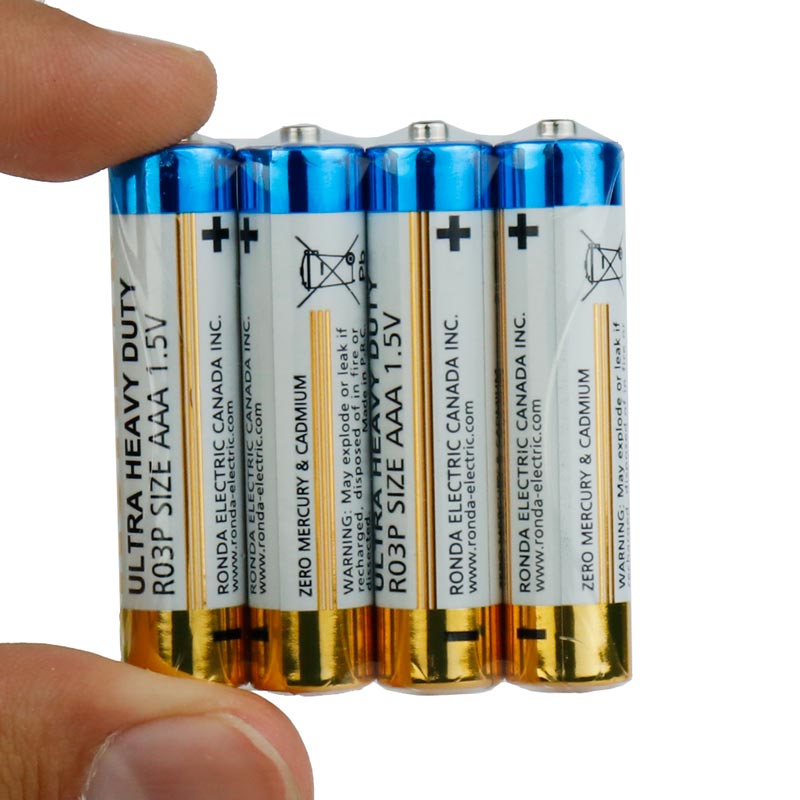 باتری چهارتایی نیم قلمی Ronda Ultra Heavy Duty Ultra Plus R03P 1.5V AAA بسته 40 عددی شرینک