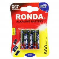 باتری چهارتایی نیم قلمی Ronda Alkaline Ultra Plus LR03 1.5V AAA