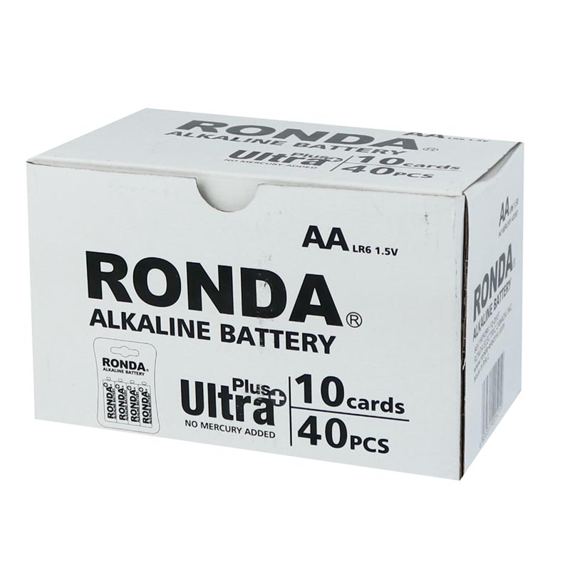باتری چهارتایی قلمی Ronda Alkaline Ultra Plus LR6 1.5V AA بسته 40 عددی
