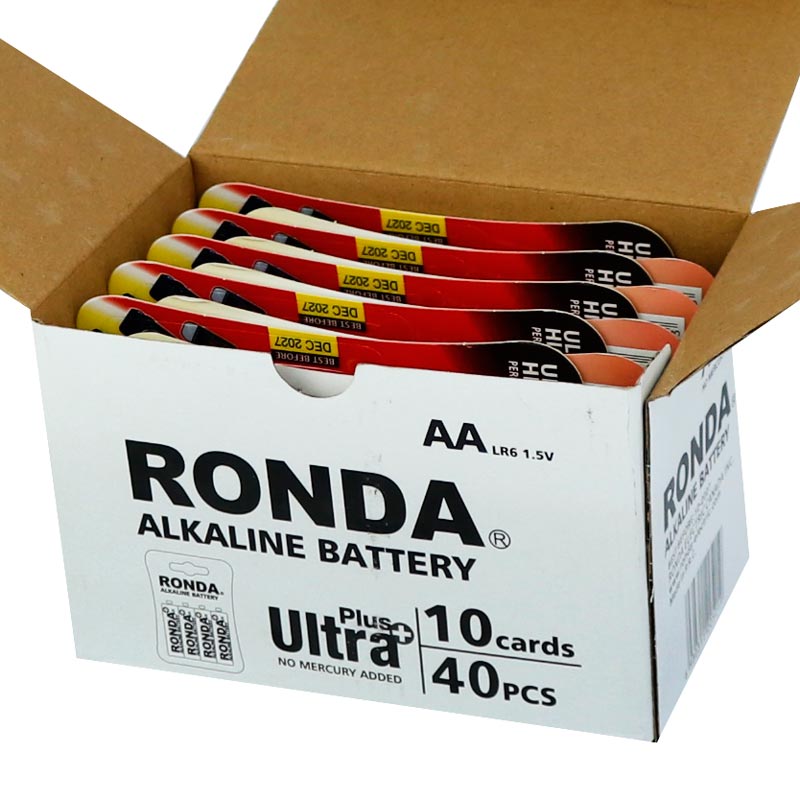 باتری چهارتایی قلمی Ronda Alkaline Ultra Plus LR6 1.5V AA بسته 40 عددی