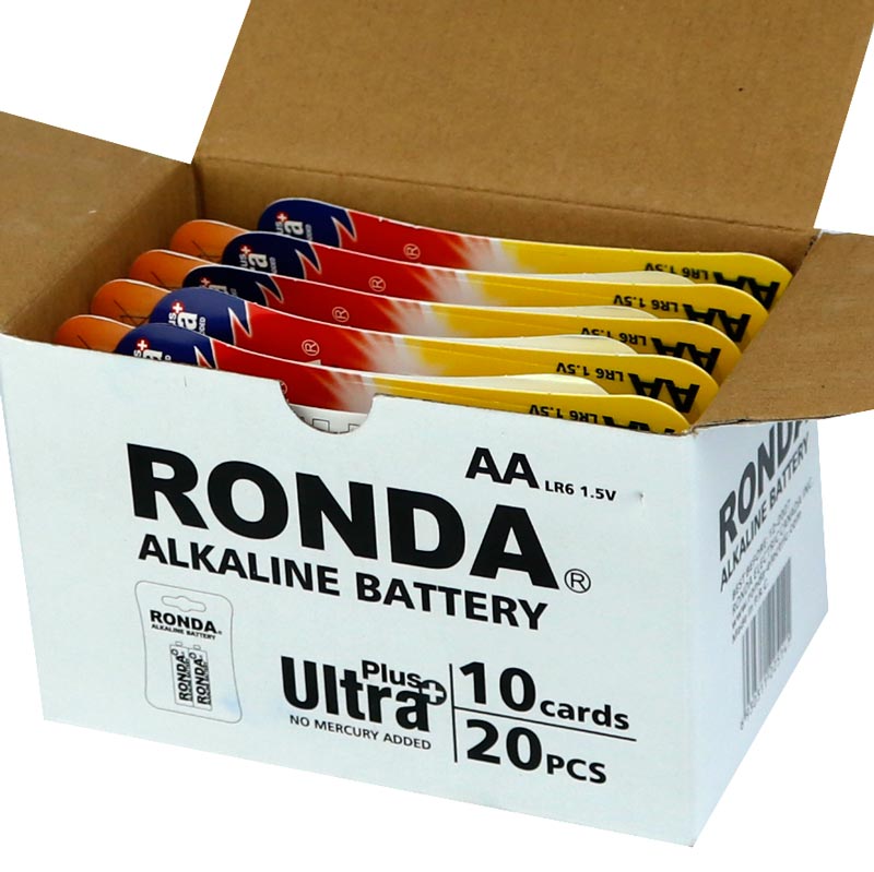 باتری دوتایی قلمی Ronda Ultra Plus Alkaline LR6 1.5V AA بسته 20 عددی