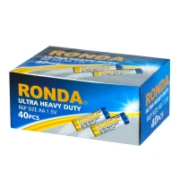 باتری چهارتایی قلمی Ronda Ultra Heavy Duty Ultra Plus R6P 1.5V AA بسته 40 عددی شرینک