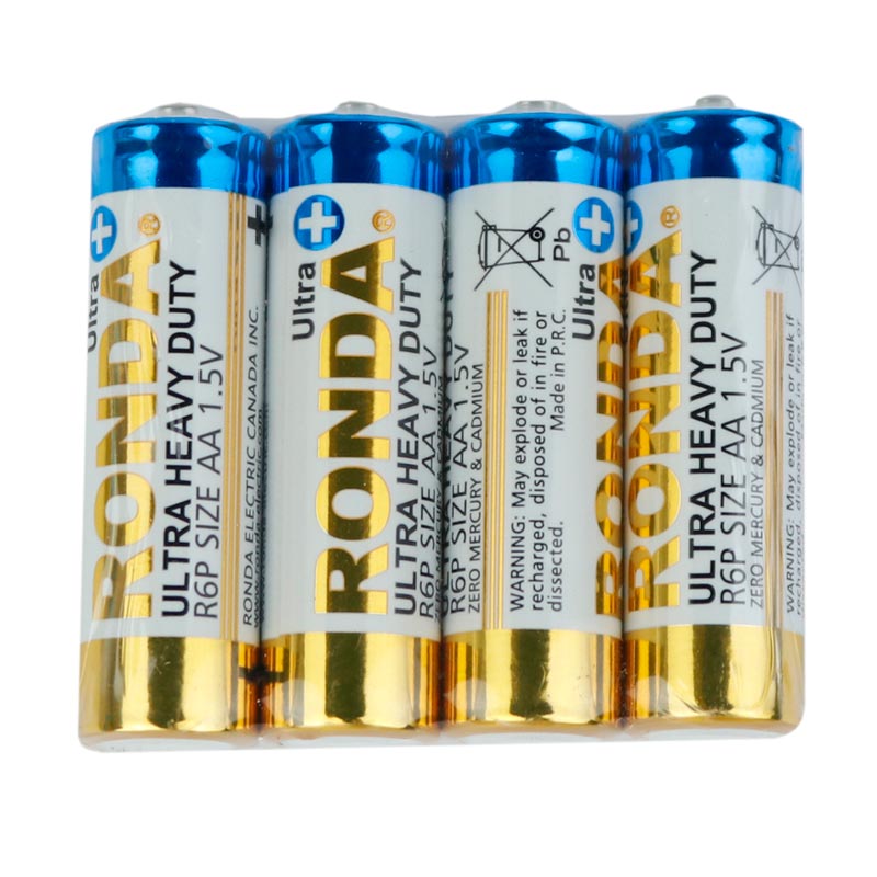 باتری چهارتایی قلمی Ronda Ultra Heavy Duty Ultra Plus R6P 1.5V AA بسته 40 عددی شرینک