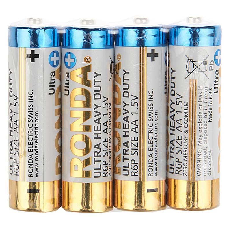 باتری چهارتایی قلمی Ronda Ultra Heavy Duty Ultra Plus R6P 1.5V AA بسته 40 عددی شرینک