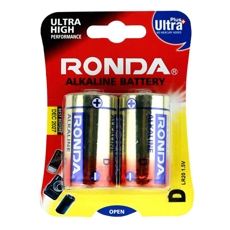 باتری دوتایی بزرگ Ronda Alkaline Ultra Plus LR20 1.5V D
