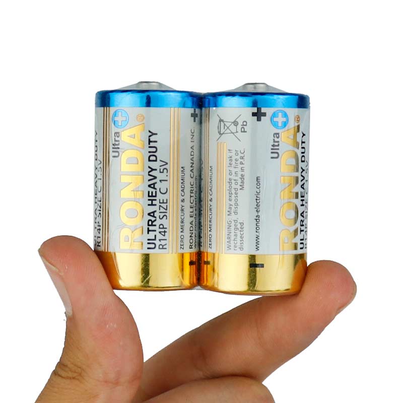 باتری دوتایی متوسط Ronda Ultra Heavy Duty Ultra Plus R14P 1.5V C شرینک