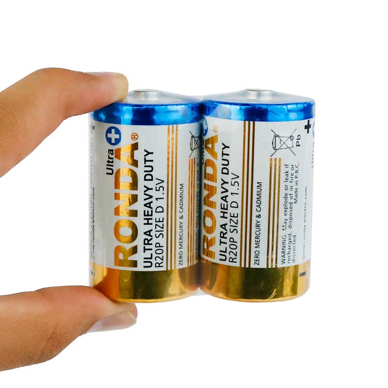 باتری دوتایی بزرگ Ronda Ultra Plus Heavy Duty R20P 1.5V D شرینک