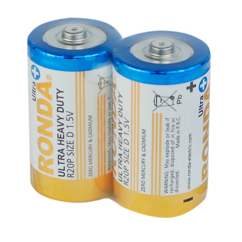 باتری دوتایی بزرگ Ronda Ultra Plus Heavy Duty R20P 1.5V D شرینک