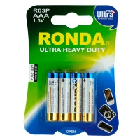 باتری چهارتایی نیم قلمی Ronda Ultra Heavy Duty Ultra Plus R03P 1.5V AAA