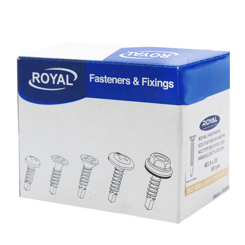پیچ سر مته رویال سایز 38×3٫9 میلی متر بسته 600 عددی