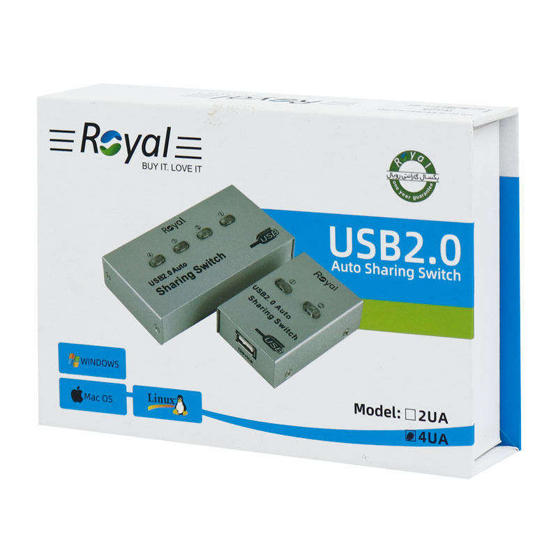 سوییچ پرینتر Royal 4UA USB Auto Sharing 4Port