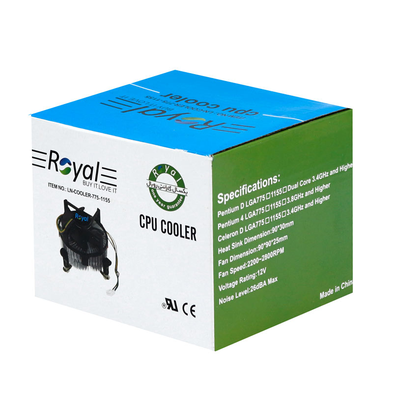 فن خنک کننده CPU رویال Royal LN-Cooler-775-1155 LGA1155