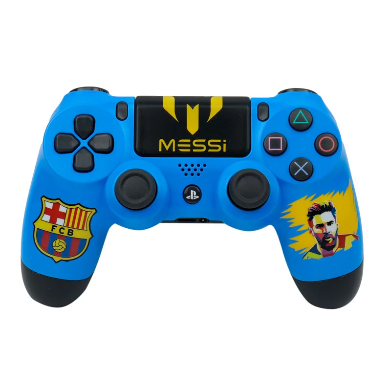 دسته بازی بی سیم SONY PlayStation 4 DualShock 4 High Copy طرح Messi آبی پکدار