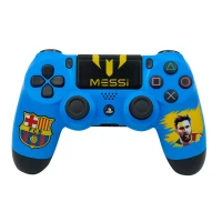 دسته بازی بی سیم SONY PlayStation 4 DualShock 4 High Copy طرح Messi آبی پکدار
