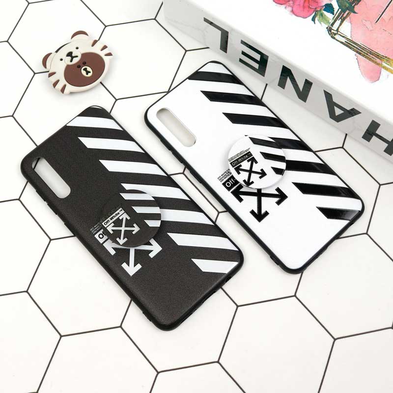 قاب فانتزی برجسته + پاپ سوکت طرح Off White سامسونگ A30s / A50s سری D