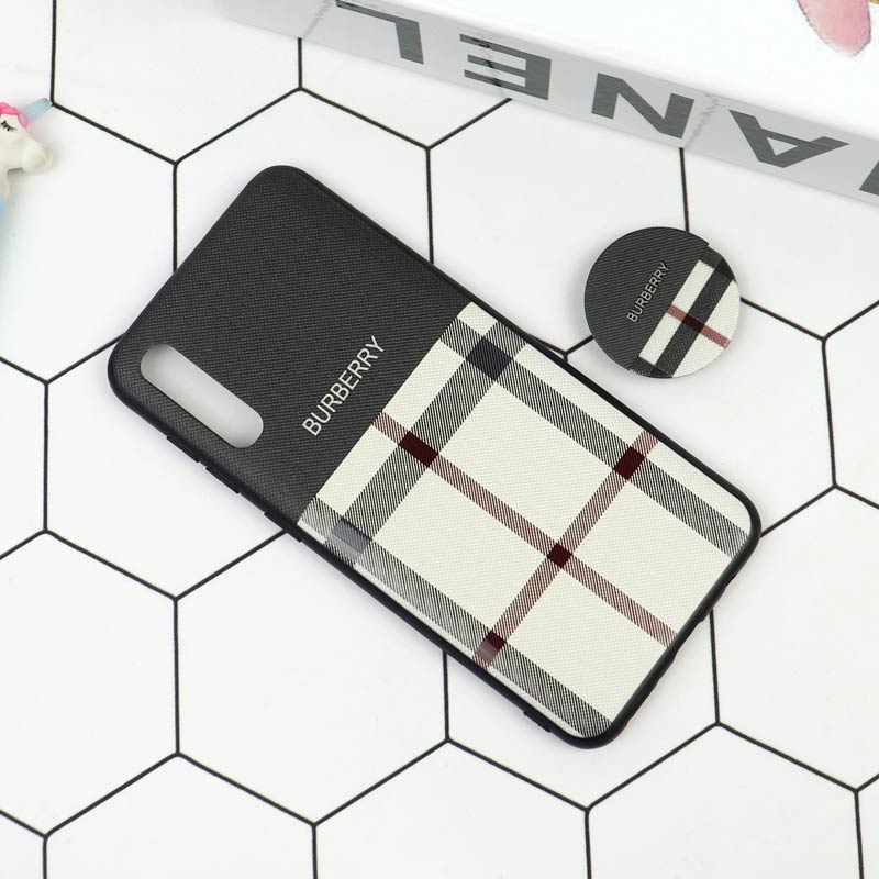 قاب فانتزی برجسته + پاپ سوکت طرح Burberry سامسونگ A30s / A50s سری D
