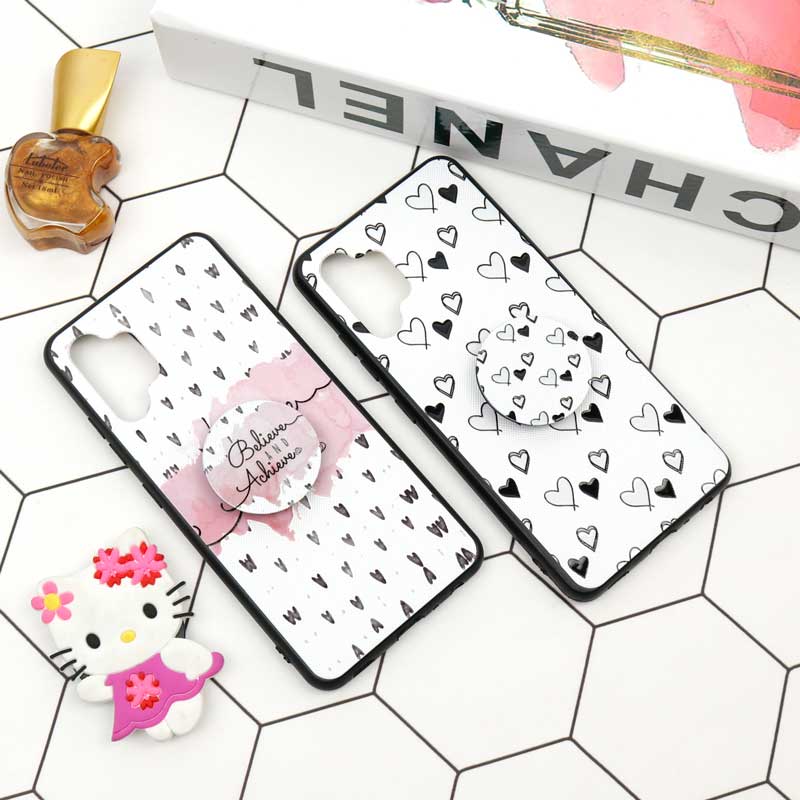 قاب فانتزی برجسته + پاپ سوکت طرح قلب سامسونگ A32 4G سری D
