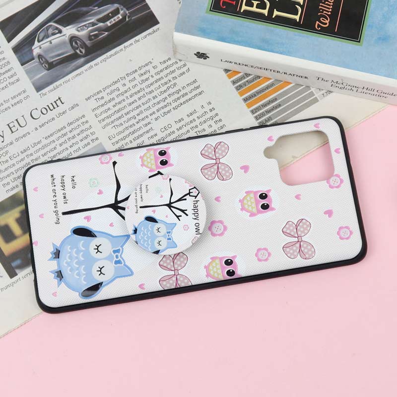 قاب فانتزی برجسته + پاپ سوکت طرح جغد سامسونگ Samsung Galaxy A42 5G سری D