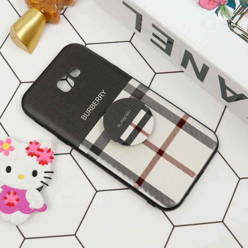 قاب فانتزی برجسته + پاپ سوکت طرح Burberry سامسونگ A7 2017 سری D