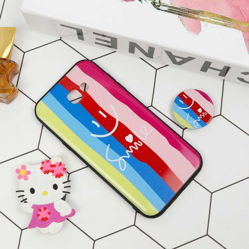 قاب فانتزی برجسته + پاپ سوکت طرح رنگین کمان سامسونگ A7 2017 سری D