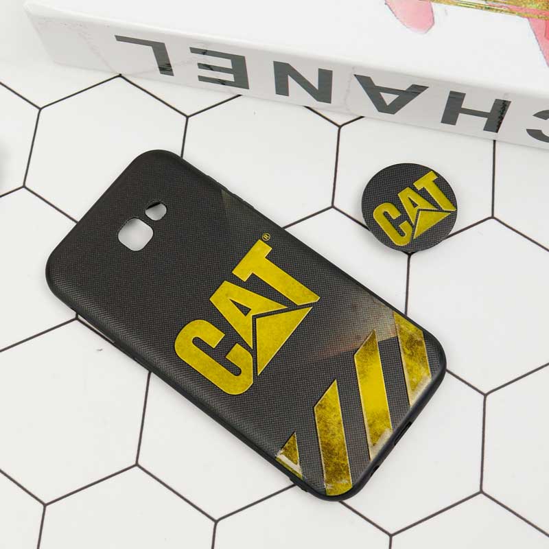 قاب فانتزی برجسته + پاپ سوکت طرح CAT سامسونگ A7 2017 سری D