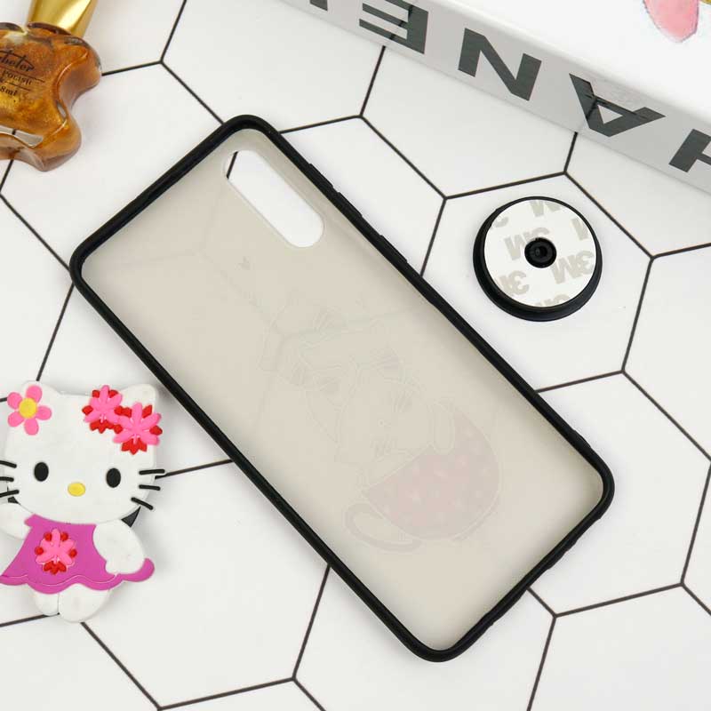 قاب فانتزی برجسته + پاپ سوکت طرح گربه سامسونگ A70 سری D