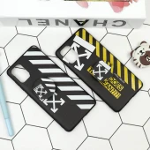 قاب فانتزی برجسته + پاپ سوکت طرح Off White سامسونگ A71 سری D