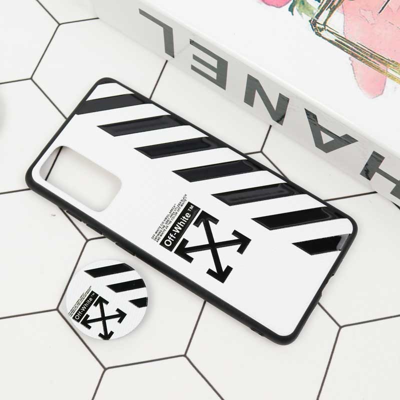 قاب فانتزی برجسته + پاپ سوکت طرح Off White سامسونگ S20 FE سری D