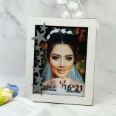 قاب عکس شاپرک طرح ستاره نقره ای 21*16 سانتی متر