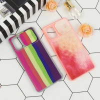 قاب سیلیکونی رنگین کمانی محافظ لنزدار کشویی Samsung A51