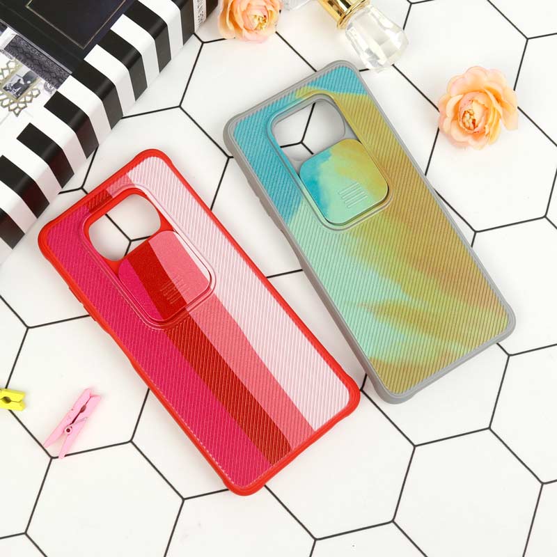 قاب سیلیکونی رنگین کمانی محافظ لنزدار کشویی Xiaomi Poco X3