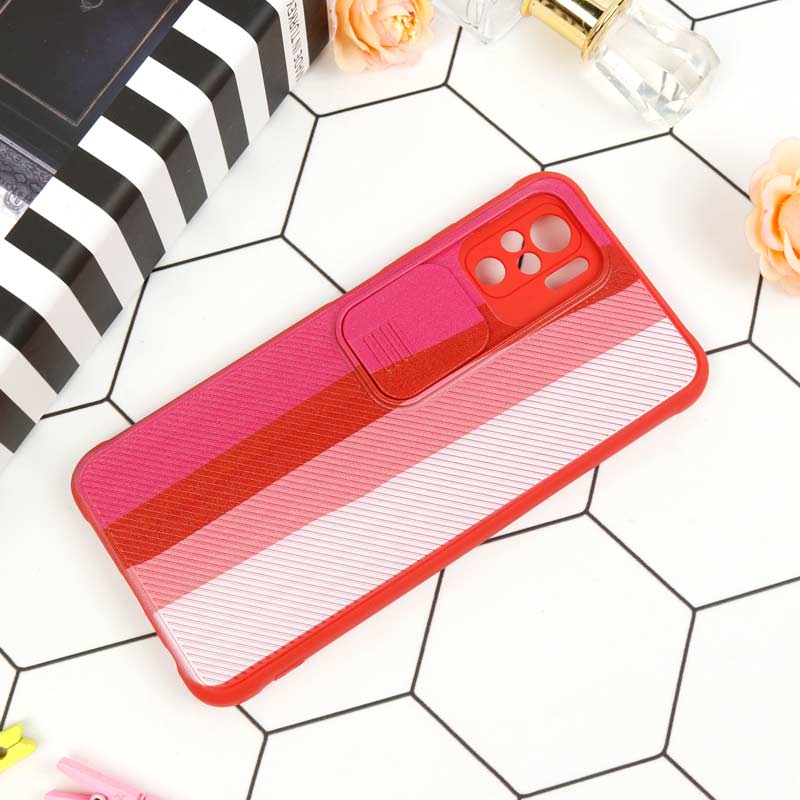 قاب سیلیکونی رنگین کمانی محافظ لنزدار کشویی Xiaomi Redmi 10 / Note 10s
