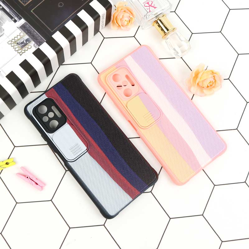 قاب سیلیکونی رنگین کمانی محافظ لنزدار کشویی Xiaomi Redmi 10 Pro