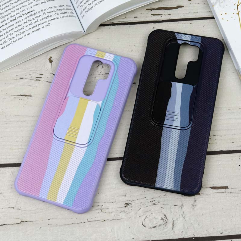 قاب سیلیکونی رنگین کمانی محافظ لنزدار کشویی Xiaomi Redmi 9