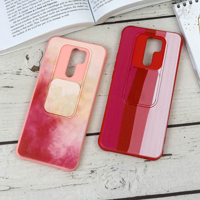قاب سیلیکونی رنگین کمانی محافظ لنزدار کشویی Xiaomi Redmi 9
